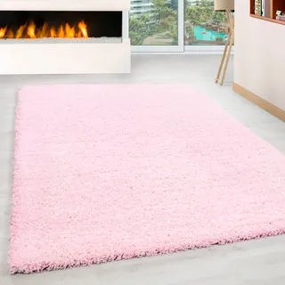 Ayyildiz Teppiche Hochflor-Teppich »Life Shaggy 1500« rechteckig 30 mm Höhe Langflor, uni, große Farbauswahl, robust, auch als Läufer und in rund, pink
