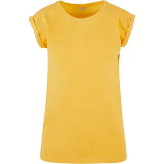 Build Your Brand Damen T-Shirt Ladies Extended Shoulder Tee, lang geschnittenes T-Shirt für Frauen, Baumwolle, Dimyellow, XS