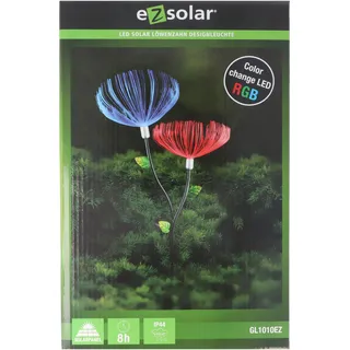 ez solar Solarleuchte Metall 98,0 cm inkl. Akku und Solarpanel transparent