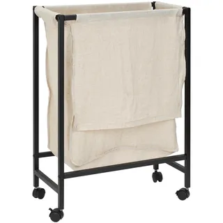 PBJ WÄSCHEKORB Schwarz, Beige - 56x78x29 cm