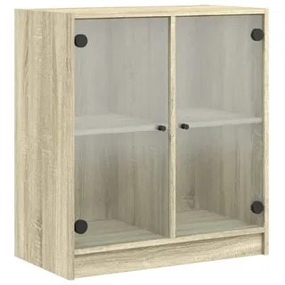 vidaXL Beistellschrank mit Glastüren Sonoma-Eiche 68x37x75,5 cm