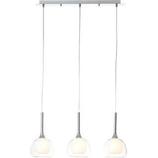 Brilliant Hadan 3-flg. 40 W 60 cm Chrom und Weiß-Transparent