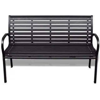 vidaXL Gartenbank 125 cm Stahl und WPC Schwarz - Schwarz