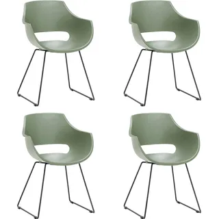 MCA Furniture Schalenstuhl Rockville Kunststoff grün 4er Set