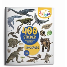 Artista 9315134 Stickerbuch Dinosaurier, 400 naturgetreue Sticker, wiederverwendbar, für Erwachsene und Kinder ab 3 Jahren