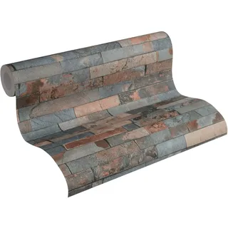 ascreation A.S. Création Vliestapete Best of Wood`n Stone 2nd Edition Tapete in Stein Optik fotorealistische Steintapete Naturstein 10,05 m x 0,53 m braun grau schwarz Made in Germany 355823 35582-3