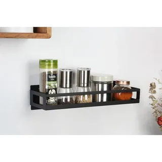 Buri Hängeregal 40 x 12,5 cm Schwarz