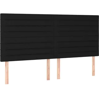 vidaXL Kopfteil Schwarz 180 x 5 x 118/128 cm Stoff - Schwarz
