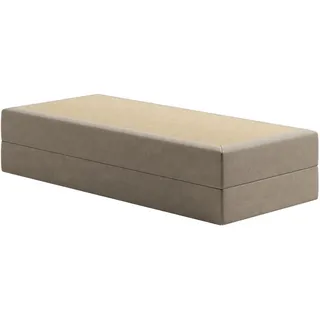 home collective Boxspringbett Polsterbett Bett wählbare Matratze, Bonnell H2, Micro-Velours, platzsparend ohne Kopfteil | 100x200 | Beige - Beige