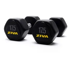 ZIVA Performance Hex Dumbbell 17.5 kg Hantel, schwarz/gelb, Einheitsgröße