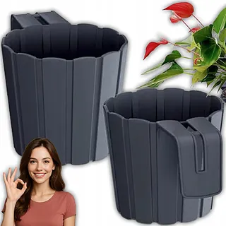 Alma Manufacturer Blumentopf - Pflanzkübel Set 5 Stück - 194 mm - Outdoor Balkon Terrasse - Frostsicher Robust - Anthrazit
