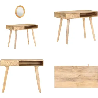 vidaXL Schminktisch 100x50x76 cm Mango Massivholz - Schminktisch - Schminktische - Holz-Schminktisch - Holz-Schminktische - Braun