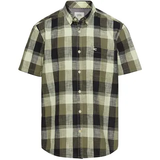 CAMEL ACTIVE Herren, Kariertes Kurzarmhemd aus reiner Baumwolle, grün