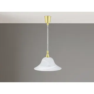 LED Zugpendelleuchte mit Milchglas Lampenschirm einflammig für über Esstisch