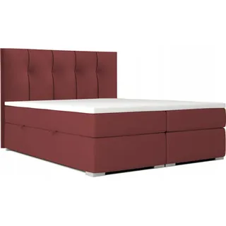 Boxspringbett MALMI für das Schlafzimmer, 160x200 (Rot - Kronos 20) - Rot