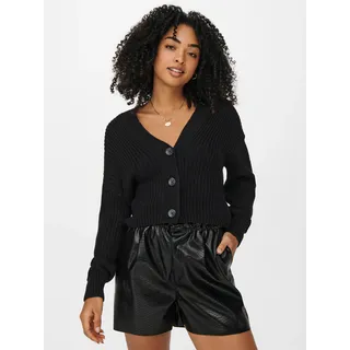 Strickjacke ONLY "ONLCAROL NICE L/S CARDIGAN KNT NOOS", Damen, Gr. S, schwarz, Strick, Obermaterial: 100% Polyacryl, unifarben, regular fit hüftlang, V-Ausschnitt, Rippbündchen, Strickjacken Strickjacke, Kunstfaser, regular fit