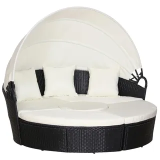 Outsunny Rattan Sonneninsel Loungeset schwarz/creme