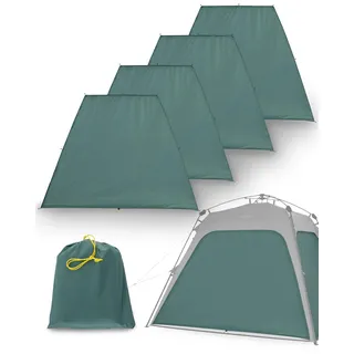 JUSTCAMP 4er Set Seitenwände für Alabama Pavillon - Sonnenschutz UV 80+ und wasserdicht mit 3.000 mm Wassersäule - flexibel einhängbar - robuster Windschutz, Sichtschutz für Pavillon