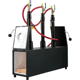 Gasofen, kaltgewalztes reines Eisenblech, hochreine Aluminosilikatfaser, vollständiges Schmiedezubehör, Quadratisch 3Brenner 2Tür