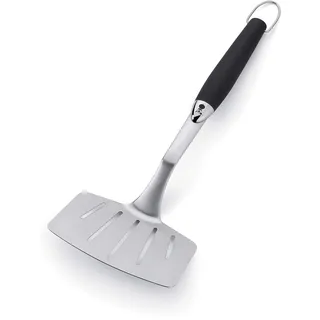 Weber Premium Grill- / Fischwender (46cm), ideal für großes Grillgut oder Fisch, aus Edelstahl, mit Antirutsch Kompfortgriff, abgewinkelter Hals, spülmaschinenfest - Schwarz/Silber (6673)