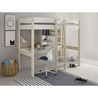 LÜTTENHÜTT »Stockbett, Kinderbett, "ROBIN " FSC® zertifiziertes Massivholz«, mit Schreibtisch und Regalen