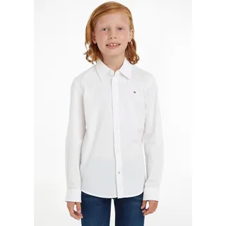 Tommy Hilfiger Langarmhemd »SOLID STRETCH POPLIN SHIRT L/S«, Kinder Kids Junior MiniMe, weiß