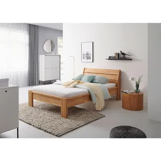 Mid.you Bett , Wildeiche , Holz , Wildeiche , massiv , 120x200 cm , Lattenrosthöhe individuell einstellbar , Holzmöbel, Holzbetten, Sonstige Holzbetten