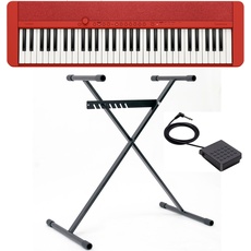 CASIO Home-Keyboard »Piano-Keyboard-Set CT-S1RDSET«, (Set, inkl. Keyboardständer, Sustainpedal und Netzteil), rot