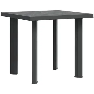 vidaXL Gartentisch Anthrazit 80/75/72 Cm Kunststoff , Rechteckig,rechteckig , Säule , 75x72x80 cm , Gartenmöbel, Gartentische