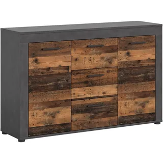 INOSIGN Sideboard »Aosta, Breite 125 cm, in verschiedenen Farbausführungen« mit 2 Türen und 3 Schubkästen, Wohnzimmer, Kommode, Schrank, grau