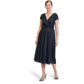 Vera Mont Damen Cocktailkleid im Glitzer-Look 42, Dunkelblau/Grau