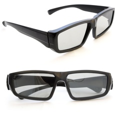 2er SET 3D-Brille für PASSIVE 3D TVs (NICHT FÜR AKTIVE GERÄTE GEEIGNET), PC-Spiele oder Kino RealD, Passivbrille (zirkular polarisiert) Farbe: schwarz - Marke Ganzoo