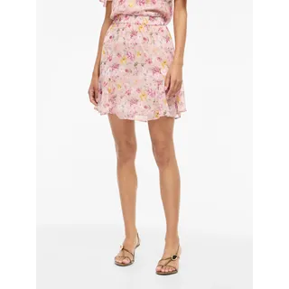 Minirock VILA "VIFALIA HW SHORT SKIRT - NOOS", Damen, Gr. 36, misty rose aop:flower, Web, Obermaterial: 100% Polyester, bedruckt, regular fit kurz, Röcke Minirock