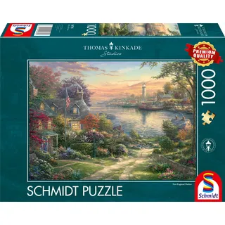 Schmidt Spiele 58785 Thomas Kinkade, New England Harbor, 1000 Teile Puzzle, bunt [Exklusiv bei Amazon]