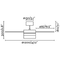 Bild von Panay 122 cm Deckenventilator mit Licht inkl. Fernbedienung