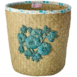 Rice Flower Embroidery Aufbewahrungskorb - Blue - One Size