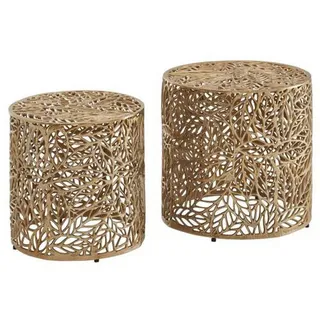 Wohnling Mid.you Satztisch Gold, Metall, 2-teilig, rund, 42x41x41 cm
