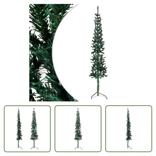 The Living Store Künstlicher Halb-Weihnachtsbaum mit Ständer Schlank Grün 150 cm - Grün