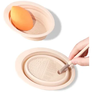 MSQ Faltbare Silikon Make up Pinsel Reinigungspad, Schüssel, tragbare Matte, Schrubber, Reinigungswerkzeug für Silikon Make Up Pinsel Reinigungsmatte