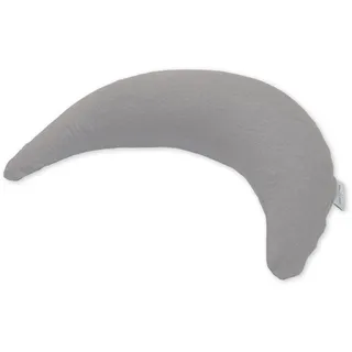 Theraline Bambusmond inkl. Bezug aus Bambus-Viskose & Bio Baumwolle, Stillkissen, Bauchstützkissen, Kuschelkissen, Reisekissen (Melange Mittelgrau)