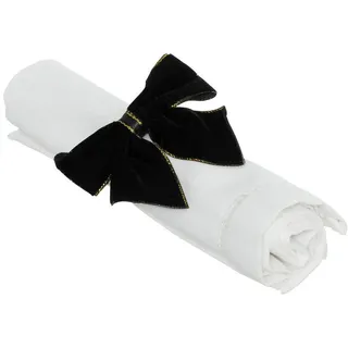 Atmosphera Createur d ́interieur Serviettenring Schwarze Schleife 2er-Set , Metall , 5x7x10 cm , Dekoration, Weihnachtsdekoration
