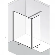 HSK Atelier Walk In Frontelement mit Seitenteil, Größe: 100(c) x 30(b) x 200,0 cm, Duschkabinen: Chromoptik: ESG klar mit Edelglas