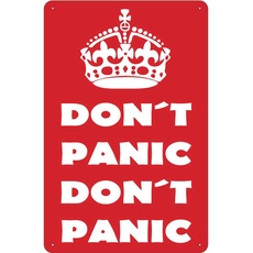 Blechschild 18x12 cm - Don't Panic don't panic