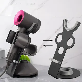 YCHF Supersonic Haartrockner-Halter für Dyson, Föhnhalter, Haartrockner-Halter für Dyson Supersonic, Halterung aus Aluminiumlegierung, Badezimmer-Organizer, Größe: 27,5 cm x 14 cm x 16,4 cm (grau)