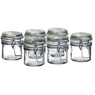 Mäser Einmachglas-Set Gothika , Glas , 6.5x7.6 cm , lebensmittelecht, Bügelverschluss, luftdichter Verschluss, auslaufsicher, unbefüllt , Küchenzubehör, Vorratsbehälter, Einmachgläser