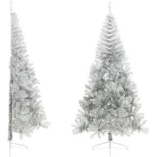 Schlichtes Künstlicher Weihnachtsbaum mit Ständer Silber 240 cm PET - 1330352 - Silber