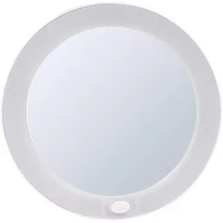 Sadena Schminkspiegel , Weiß , Kunststoff, Glas , rund , 16.5x16.5x3 cm , feuchtraumgeeignet , Spiegel, Schminkspiegel