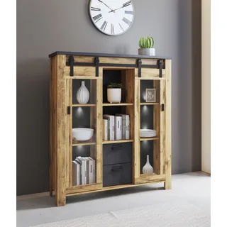 Home Affaire Vitrine York 133 x 37 x 150 cm Braun