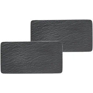 Villeroy & Boch "Servierplatten Manufacture Rock 2er Set schwarz", schwarz,