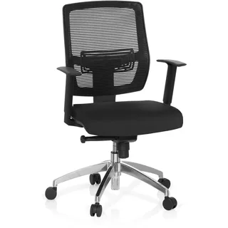 hjh OFFICE 657284 Bürostuhl NET 90 Stoff Schwarz Drehstuhl ergonomisch, Rückenlehne und Armlehnen höhenverstellbar